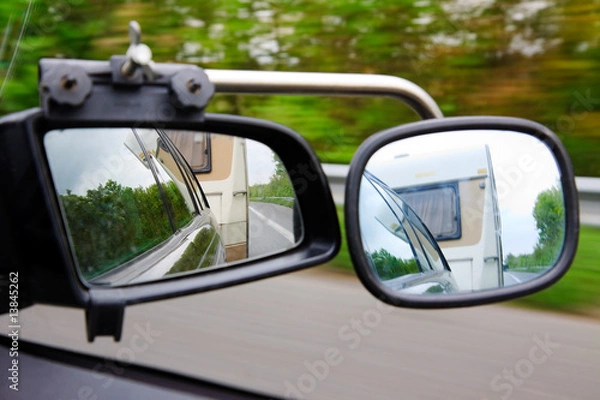 Obraz Driving with a trailer caravan