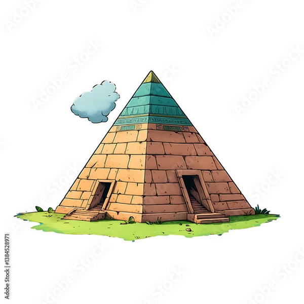 Fototapeta Ancient Egyptian pyramid with hidden chambers
