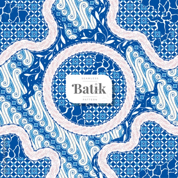 Fototapeta rounded batik decoration seamless pattern 6