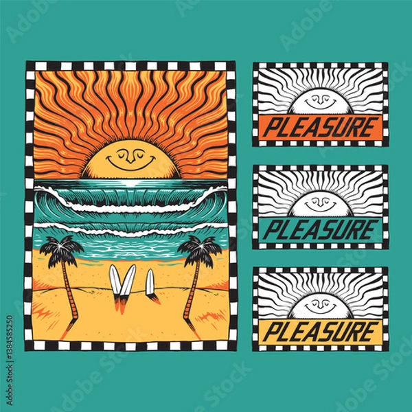 Fototapeta ilustration sunny graphic art