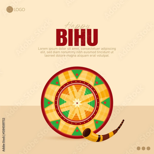 Fototapeta Happy Bihu is a vibrant Assamese festival that celebrates harvest, culture, and new beginnings. It is marked with traditional music, dance, and feasting.