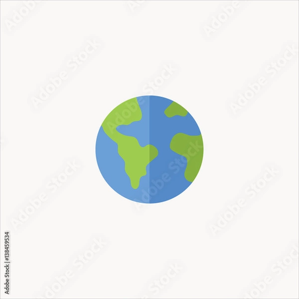 Fototapeta earth globe icon flat design
