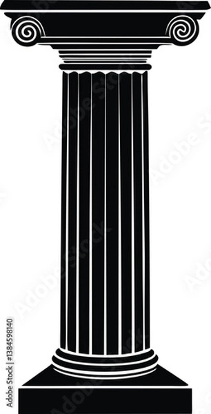 Obraz Ancient pillar Silhouette Vector