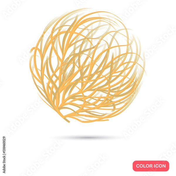 Fototapeta Tumbleweed color flat icon for web and mobile design