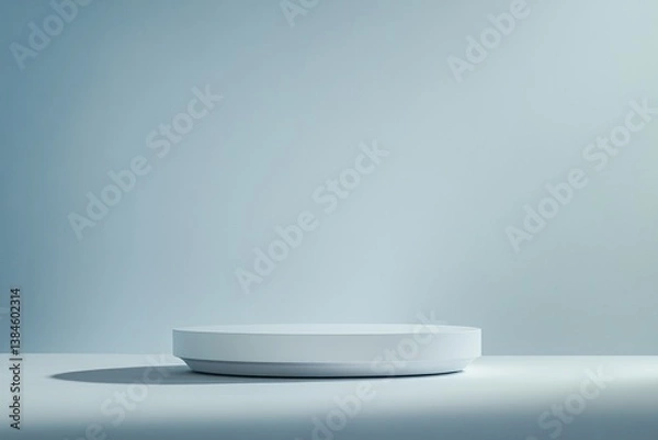 Fototapeta clean sleek and minimalistic circular podium stands prominently in foreground
