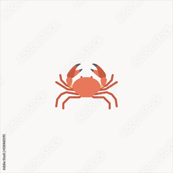 Fototapeta crab icon flat design