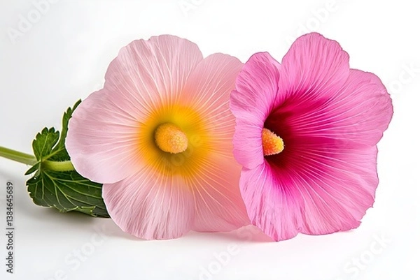 Fototapeta Beautiful hibiscus flowers in studio setting close-up photography vibrant colors nature inspiration