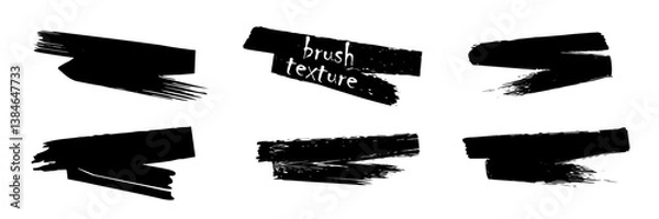 Fototapeta Set of vector paint brush stroke on a white background. Rough, artistic strokes with a paint splatter effect. For posters, banners, backgrounds, digital art. Background  for text.