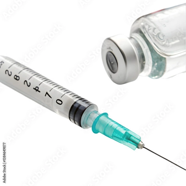 Fototapeta Syringe & Vial: Medical Injection isolated on transparent background