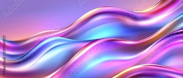 Fototapeta Abstract waves in vibrant purple and blue hues create dynamic flow.