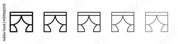 Fototapeta Curtains icons vectors set in different stroke lines