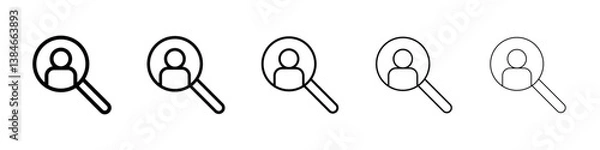 Fototapeta Hiring icons vectors set in different stroke lines