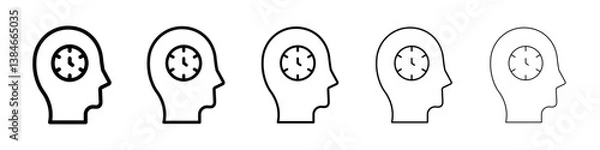 Fototapeta Patience icons vectors set in different stroke lines