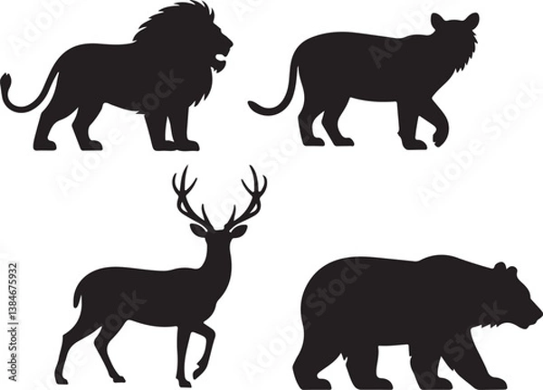 Obraz set of silhouettes of animals