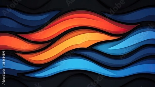 Fototapeta Abstract wavy layers of vibrant colors (1)