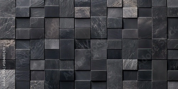 Obraz Abstract background of dark gray geometric cubes, a sleek, modern design