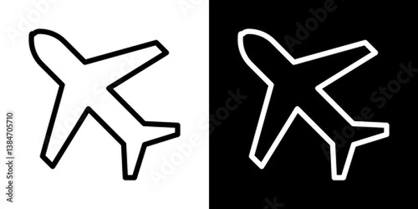 Obraz Plane icons vector set in stroke line style