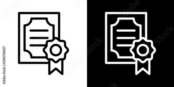 Fototapeta Qualification icons vector set in stroke line style