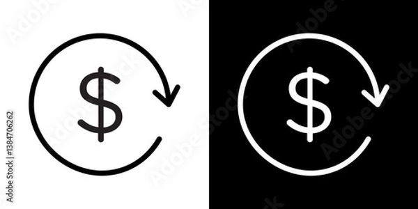 Fototapeta Refund icons vector set in stroke line style