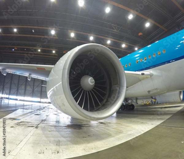 Obraz big jet plane inside hangar