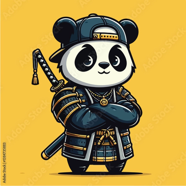 Obraz Cool Vector Panda Warrior