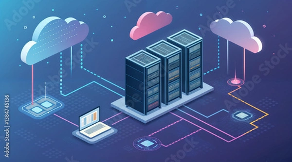 Obraz Server and Cloud Storage Integration, Digital Datacenter Network with Online Access and Cybersecurity Connectivity for Enterprise Solutions