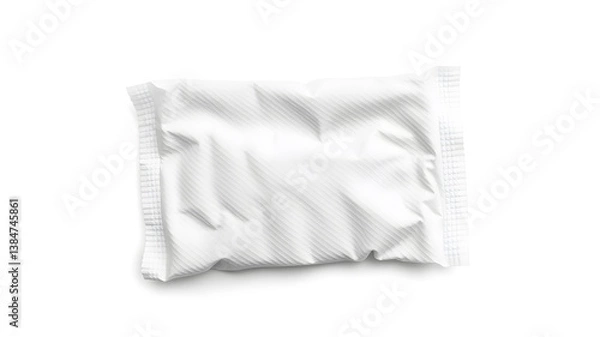 Fototapeta A wet wipe, also known as a wet towel or a moist towelette. Isolated on white background. Generative AI