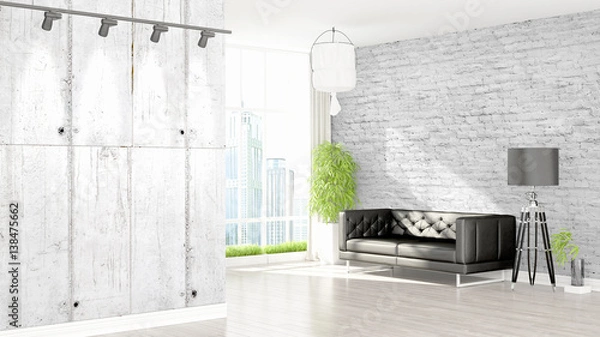Fototapeta Modern bright interior . 3D rendering