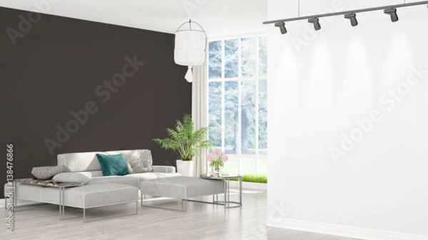 Fototapeta Modern bright interior . 3D rendering