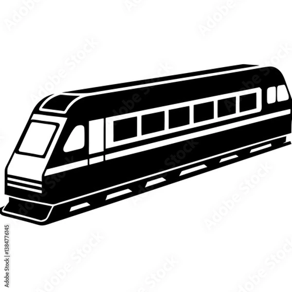 Fototapeta A detailed vector silhouette of a train