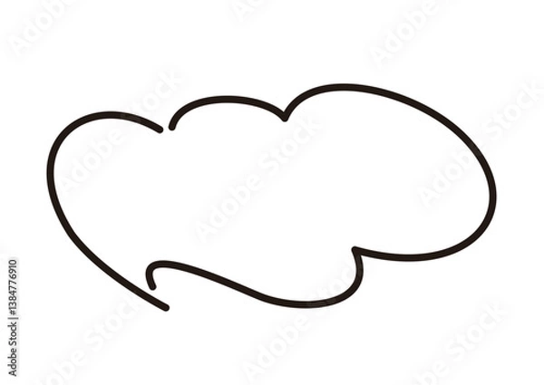 Obraz 線幅の編集が可能。シンプルでおしゃれな雲型の手描きの吹き出しのベクターイラスト