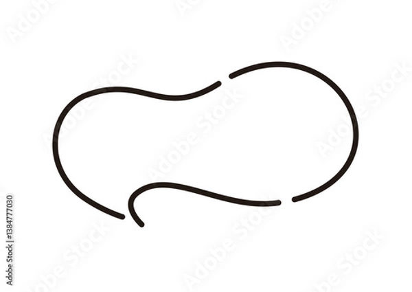 Obraz 線幅の編集が可能。シンプルでおしゃれな歪んだ楕円の手描きの吹き出しのベクターイラスト