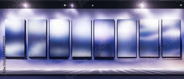 Obraz Stage featuring striking blue and white background creating a stunning visual performance setting
