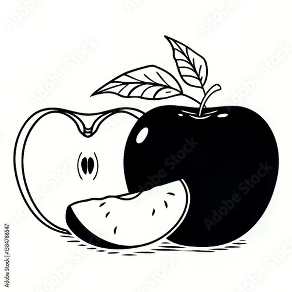 Fototapeta apple with leaf