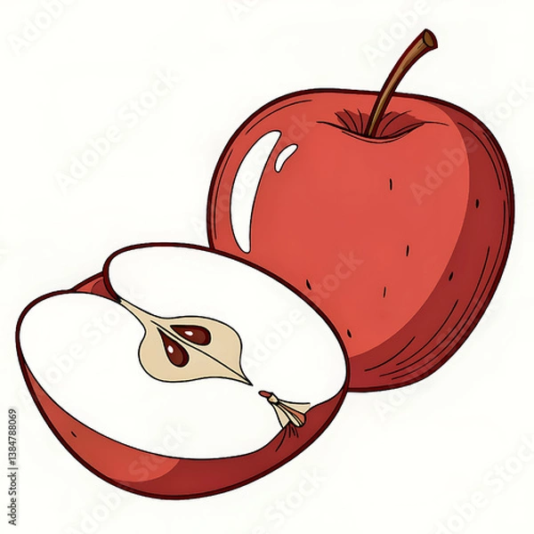 Fototapeta vector illustration of an apple