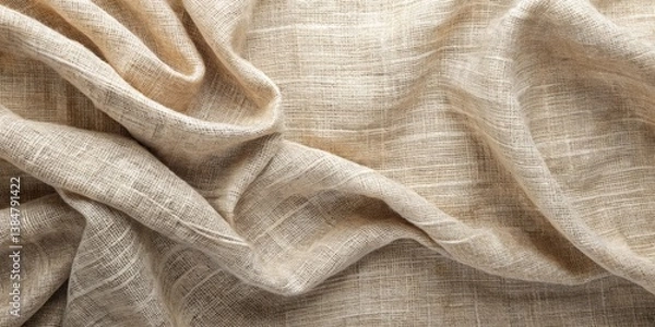Fototapeta Draped Neutral Fabric Texture Showing Subtle Light and Shadow Variations in a Soft, Natural Woven Material