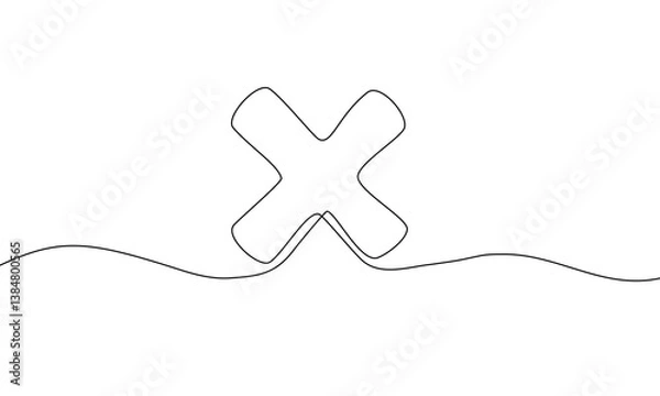 Fototapeta Continuous line drawing of Checklist on white background.