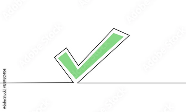 Obraz Continuous line drawing of Checklist on white background.