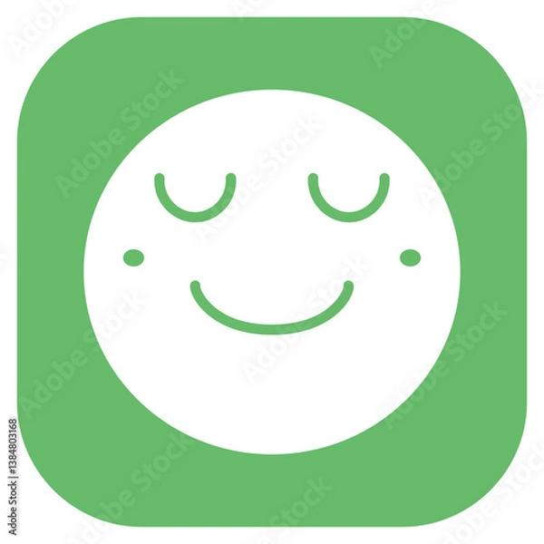 Fototapeta Slightly Smiling Face Vector Icon