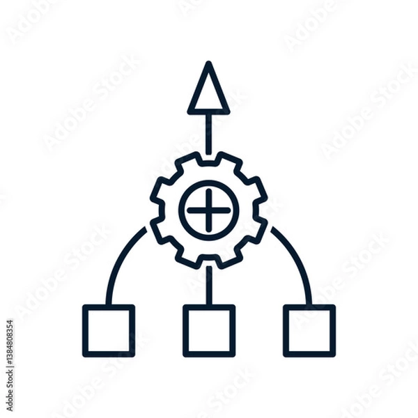 Obraz Consolidation concept. Vector linear icon isolated on white background.