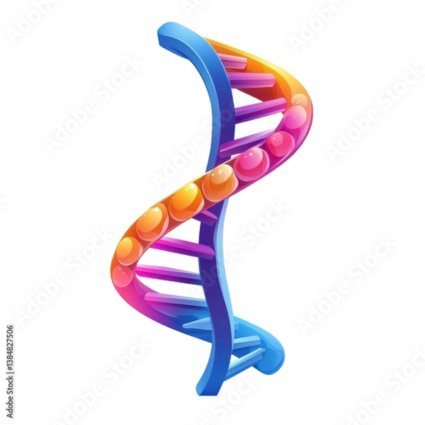 Fototapeta Vibrant abstract representation of a DNA molecule helix symbolizing the complex yet captivating nature of scientific research discovery and the pursuit of knowledge
