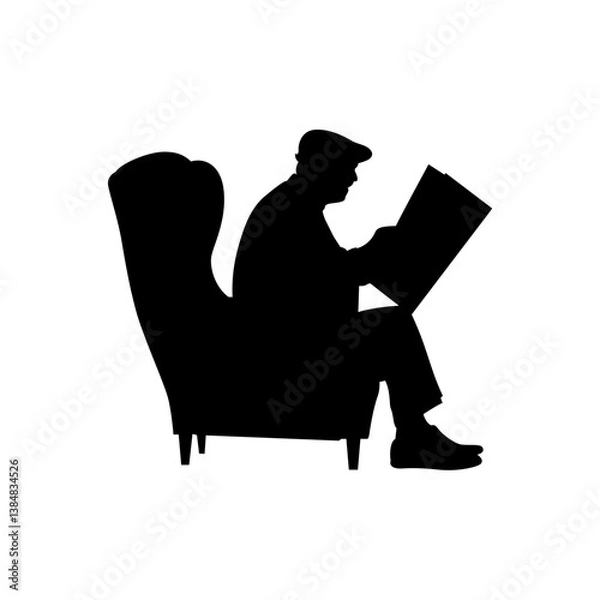 Obraz An elderly man sitting in an armchair vector.