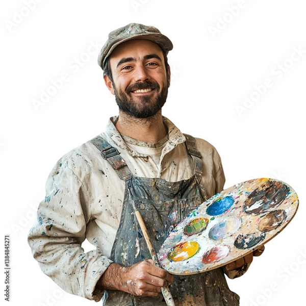Obraz Happy painter with palette.