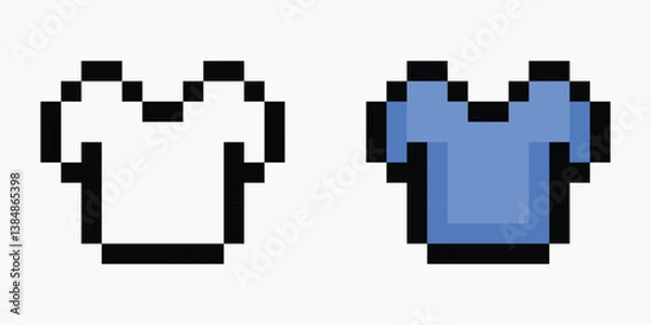 Fototapeta set T-shirt pixel art icon vector illustration.