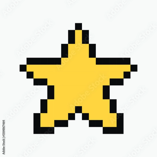 Fototapeta star pixel art icon vector illustration.