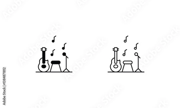 Fototapeta Live Band icons set vector stock illustration