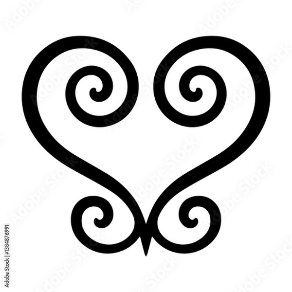 Fototapeta Sankofa bird symbol forming heart shape, representing learning from past