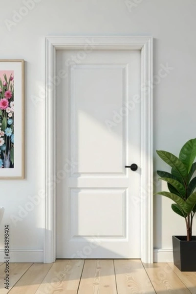 Fototapeta White Wooden Modern Interior Doors Collection, interior design elements, modern interior doors