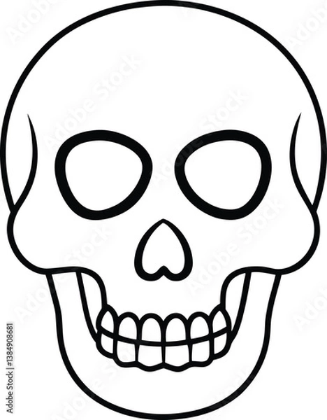 Fototapeta Minimal Skull Line Art Vector Illustration for Halloween Design