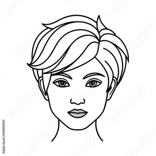 Obraz Pixie cut hairstyles line art